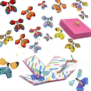 Decorative Butterflies Kids Surprise Toys Rubber Band Powered Wind up Magic Fairy Flying Butterfly for Party Promotion Gifts