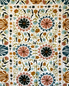 Sábana Suzani colorida bordada de algodón indio para decoración del hogar funda de cama bordada - Product Image 3