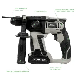 LACELA Wholesale 14.4V Cordless Rotary Hammer Li-ion Battery Brussels Motor Rotary Hammer Drill Machine