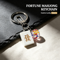 Porte-clés Mahjong style chinois porte-bonheur, breloque dés, souvenir de voyage et cadeau d'anniversaire pour ami