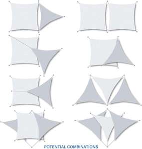 Voile d'ombrage triangulaire en polyester Oxford, toile de protection solaire imperméable pour patio et extérieur - Product Image 3