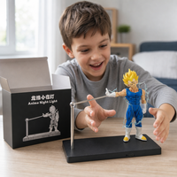 Lampe de Nuit LED Kamehameha Wave Goku Anime Action Figure, Modèle de Table avec Base, Effet Éclatement d'Énergie Magnétique, Boîte Cadeau Colorée