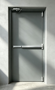 <span class=keywords><strong>Porte</strong></span> coupe-feu simple en acier EI120 thermolaquée <span class=keywords><strong>avec</strong></span> <span class=keywords><strong>barre</strong></span> <span class=keywords><strong>anti</strong></span>-<span class=keywords><strong>panique</strong></span> et ferme-<span class=keywords><strong>porte</strong></span> pour sortie d'urgence personnalisable - Product Image 2