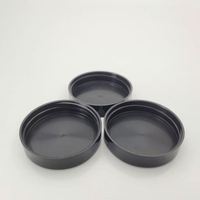 Capsules à vis lisses de bonne qualité, noires, 48-400, 48 mm, couvercles en plastique pour pots en PET