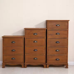 Offre spéciale d'usine Vente en gros Armoire en bois massif de couleur rôtie antique avec tiroir Table de chevet Table d'appoint pour ensembles de meubles de salon - Product Image 4