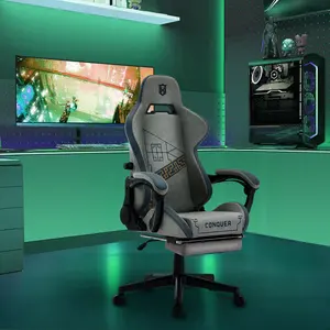 เก้าอี้คอมพิวเตอร์เล่นเกมพนักพิงปรับได้เก้าอี้เล่นเกมพร้อมที่วางเท้าดีไซน์ใหม่
