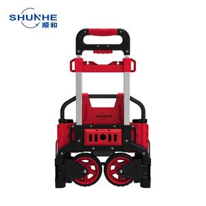 पोर्टेबल एल्यूमीनियम फोल्डिंग सामान कार्ट 60 किलोग्राम भार हाथ ट्रक दो-पहिया हल्के वजन हाथ ट्रॉली अनुकूलित ओएम - Product Image 4