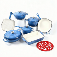 Ensemble de casseroles antiadhésives 8 pièces en fonte émaillée, compatibles induction LFGB FDA, résistantes au four, pour la cuisine