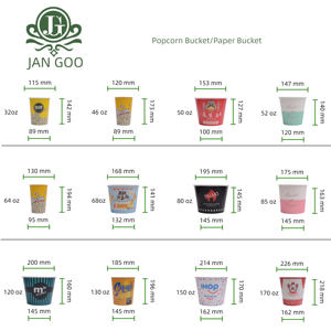 Contenitore Ecologico in Carta Stampata a Parete Singola per Pollo Fritto, Resistente al Grasso, per Popcorn da Cinema - Product Image 5