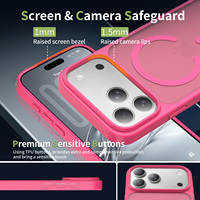 Coque de téléphone magnétique personnalisée antichoc avec bouton de contrôle de l'appareil photo, finition mate douce au toucher, translucide rouge, pour iPhone 18 17 Pro Max, vente en gros