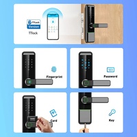 Argent 6085 5050 mortaise serrure de porte intelligente déverrouiller à distance téléphone contrôle résister haute basse température empreinte digitale poignée serrure de porte