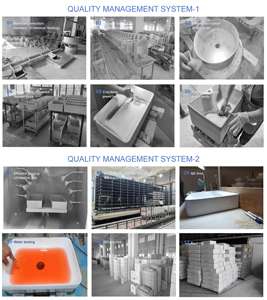 Bassin en céramique Ménage Bassin en céramique Rectangulaire Bol unique avec planche à laver pour Table de balcon et blanchisserie Intégré pour évier de bain - Product Image 4