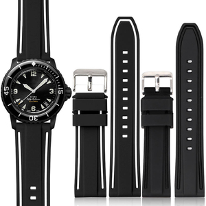 Correas de Reloj de Silicona de Doble Color para Swatch X Blancpain, Correas de Reloj de Goma de 22 mm para Fifty Fathoms, Serie Five Ocean - Product Image 1
