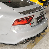 Kit carrosserie en fibre de carbone sèche AUBU, diffuseur arrière, lèvre de pare-chocs, spoiler, séparateur, pièce aérodynamique, accessoires de voiture pour Audi RS7 C7 2014-2018