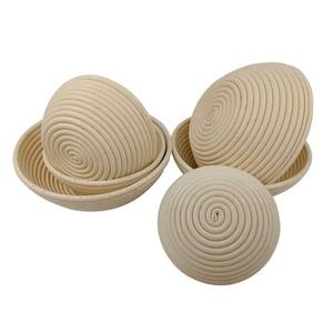 Cesto per lievitazione pane in rattan fatto a mano, rotondo, naturale, con fodera in cotone e lino, all'ingrosso - Utensili per panificazione e pasticceria - Product Image 2