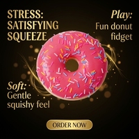Jouet sensoriel anti-stress en silicone en forme de donut avec design saupoudré, cadeau unisexe