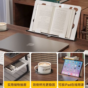 ซานมีโต๊ะคอมพิวเตอร์แบบพับได้พื้นผิวไม้สไตล์มินิมอลสไตล์โมเดิร์นพร้อมลิ้นชักสำหรับใช้ในห้องนอนสำนักงานที่บ้าน - Product Image 3