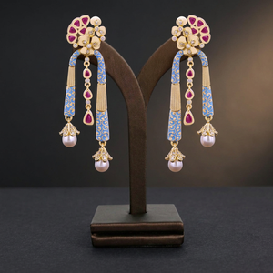Pendientes de moda AD chapados en oro de lujo, joyería India colgante elegante para fiestas, joyería de moda personalizable, Exportación - Product Image 1