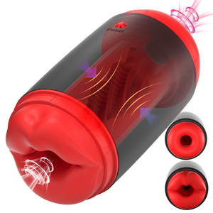 전기 프레스 인터랙티브 어댑티브 센싱 핑거 소프트 항공기 컵 더블 헤드 구강 성교 항문 성교 트레이너 스퀴즈 마스터베이터 - Product Image 1