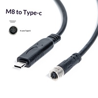 Cable de Comunicación Serial RS232 RS485 con Conector Tipo-C M8 de Fábrica, Conductor de Cobre Libre de Oxígeno para Cámara Industrial