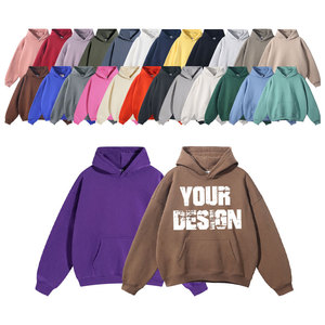 เสื้อฮู้ดดี้ผู้ชายคุณภาพสูงขายส่ง เสื้อฮู้ดดี้โอเวอร์ไซส์แบบสวม Unisex สกรีนโลโก้ได้ เสื้อฮู้ดดี้ผ้าคอตตอน 100% หนานุ่ม - Product Image 1