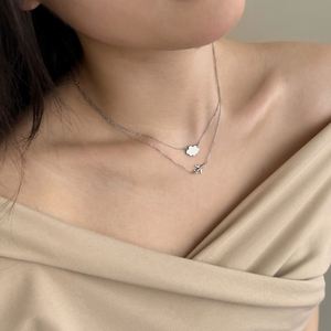 Dylam Delicate Fine Fashion Women <b>Jewellery</b> Sterling Silver <b>Link</b> Chain Double Layer Cloud Airplane Pendant Necklace for Women - Product Image 5