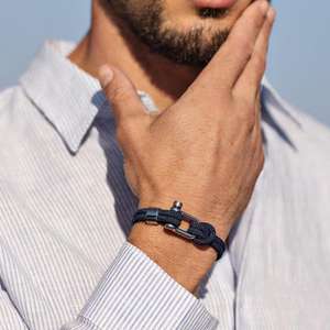 Pulsera de Cuerda de Platino con Cierre en Forma de U de Acero Inoxidable para Hombre, Joyería de Moda, Regalo, Brazalete de Marinero - Product Image 4