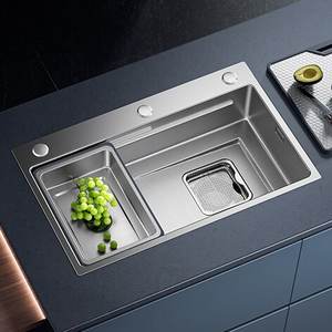 Fregadero de Cocina Grande de Acero Inoxidable 304 con Desagüe a la Derecha, Fácil de Limpiar, para el Hogar - Product Image 1