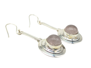 Pendientes de Cuarzo Rosa Natural de Alta Calidad, Hechos a Mano, Plata de Ley 925, Pendientes Colgantes de Piedra Rosa Suave para Mujer, Fabricante - Product Image 6
