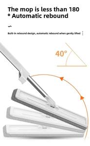 42Cm Roestvrijstalen Microfiber Platte Dweil Met Lange Steel En Vouw Emmer Huishoudelijke Reiniging Voor Huisvloeren - Product Image 4