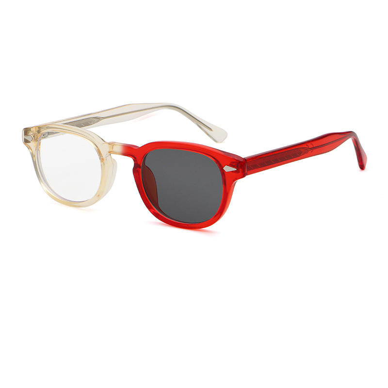 Cadre jaune clair transparent à carmin/gris décoloré