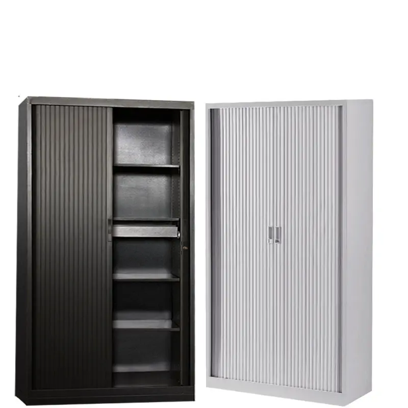 Sliding shutter door cabinet office document data filing cabinet with lock storage filling cabinet