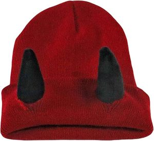 Bonnet tricoté avec cornes de démon pour adultes, hommes et femmes, casquette à cornes de démon, bonnet chaud d'hiver, chapeau hip-hop, promotion, cadeau original - Product Image 1