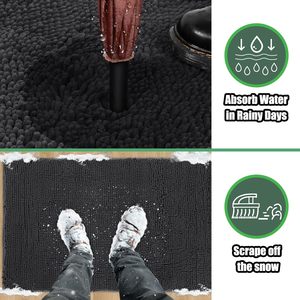 Tapis <span class=keywords><strong>de</strong></span> <span class=keywords><strong>sol</strong></span> lavables 80*50cm, antidérapants, durables, tapis doux, paillasson en chenille absorbant pour entrée, salle <span class=keywords><strong>de</strong></span> bain, patio - Product Image 4