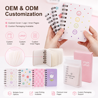 Mini carnet à spirale, couverture colorée mignonne, imprimé cœur, fleur, smiley, compact, portable, logo personnalisé, vente en gros