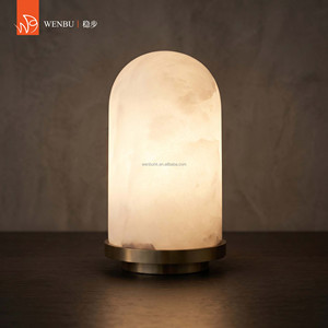 Minimalist Dome Spanish <b>alabaster</b> Table <b>Lamp</b> with Brass for Hotel Villa Living Room - Product Image 2