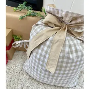Sacchetti Regalo Personalizzati con Nastro, Decorazioni Natalizie, Sacchi per Sublimazione, Sacchi Natalizi Tartan all'Ingrosso, Sacchi di Babbo <span class=keywords><strong>Natale</strong></span>, Sacchetti Natalizi per le Feste - Product Image 3