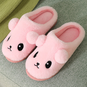 Nouveau hiver femmes belle <span class=keywords><strong>chat</strong></span> en peluche pantoufles chaussures chaudes diapositives mignon dessin animé <span class=keywords><strong>chat</strong></span> floue pantoufles hommes doux maison coton chaussures - Product Image 6