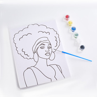 Kit de peinture par numéros miniature de 20x25 cm, nouveau design, portrait de femme africaine, peinture à la main encadrée, peinture par numéros pour débutants