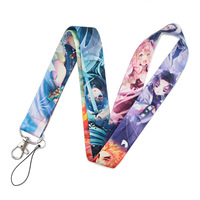 Lanière de téléphone, cordon d'appareil photo, porte-clés, porte-passe de bus et porte-badge de travail en polyester écologique, style Anime Demon Slayer, vente en gros