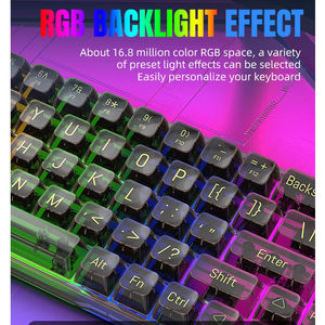 <span class=keywords><strong>Clavier</strong></span> de jeu mécanique filaire <span class=keywords><strong>K60</strong></span> à 68 touches avec capuchon transparent rétro-éclairé RVB à commande optique pour ordinateur portable Nouveau produit - Product Image 2