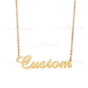 Collar personalizado para hombre y mujer, joyería de acero inoxidable, chapado en oro y plata, nombre, logotipo del zodiaco, declaración inicial, anime