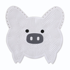 Tapis de massage des pieds en silicone en forme de cochon, pour bain relaxant et frottement du dos, idéal pour le lavage des pieds dans la salle de bain - Product Image 1