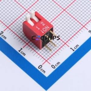 HX 2.54-2P CJCB-H DIP Switch DIP Switch Flat Toggle, Raised Type Single Pole Single Throw 2 PC Pin - Product Image 1