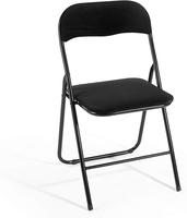 Chaise pliante moderne et contemporaine en fer avec siège et dossier rembourrés en PVC