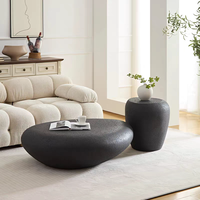 Table basse en forme de galet de style Wabi-sabi minimaliste moderne, en plastique renforcé de fibre de verre, forme irrégulière, pour la maison, les meubles d'hôtel