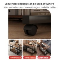 Table de chevet pliable mobile minimaliste en bois, petit bureau sur roulettes relevable pour chambre, bureau, étudiant, usage domestique, dortoir simple