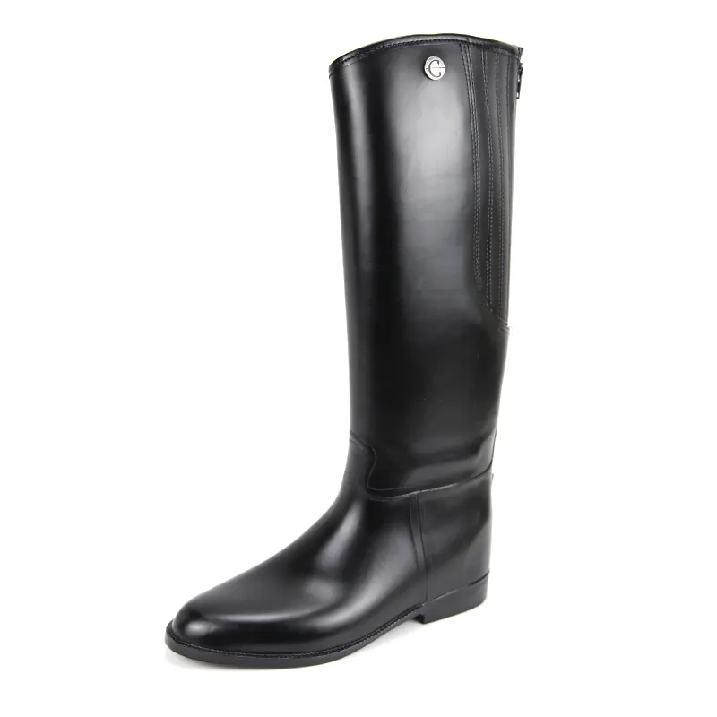 Wholesale New Design Sex Fashionable Knee High Waterproof With Back Zipper Rubber Horse Riding Boots
