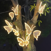 Nouvelles lumières décoratives LED imperméables IP65 en forme de libellule, papillon, fée, insectes, lumières de Noël pour parc, jardin