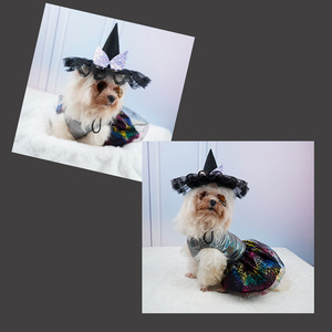 Joymay, venta al por mayor, sombrero de Mascota de bruja de Halloween, varios estilos, divertido sombrero de perro pequeño, disfraz de calabaza, gorra de fiesta para perros - Product Image 4